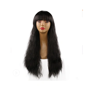 Hot Selling Korean Style Fashion Fluffy Corn Permed Long Artificial Human Hair Small Wave