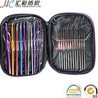 China knitting tool 22pieces/set factory supply near Shanghai wholesale Aluminium hook lace hook for crochet sweater
