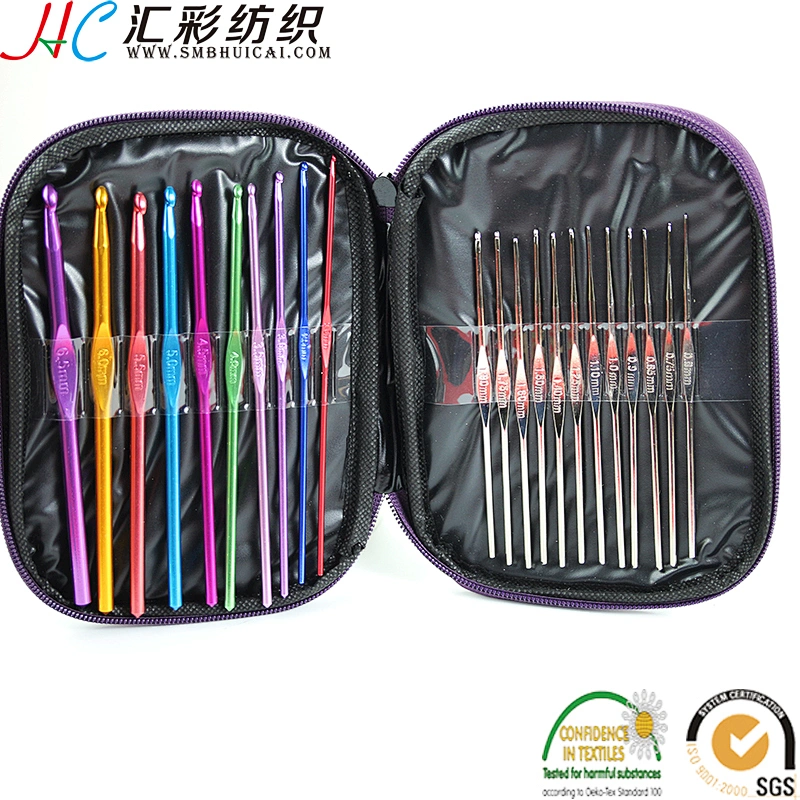 China knitting tool 22pieces/set factory supply near Shanghai wholesale Aluminium hook lace hook for crochet sweater
