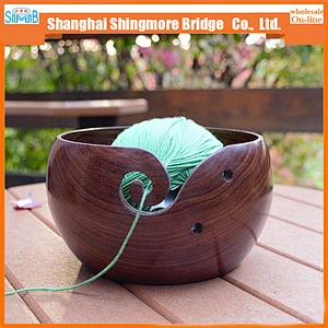 china factory direct wholesale yarn bowl hand knitting wooden yarn bowl wooden