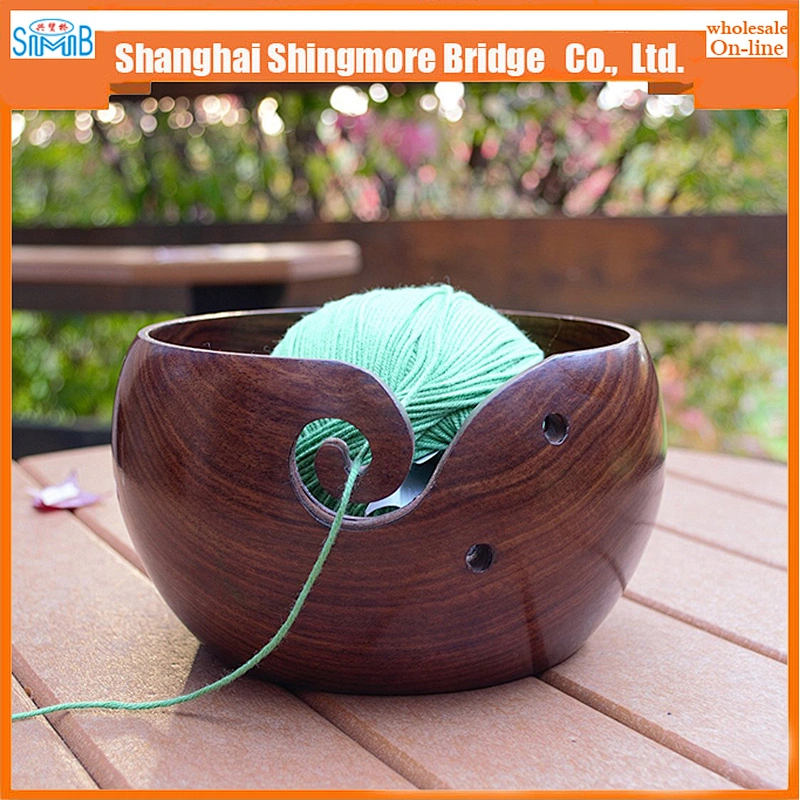 china factory direct wholesale yarn bowl hand knitting wooden yarn bowl wooden