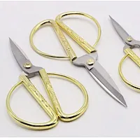 Alloy household stainless steel dragon and phoenix scissors hand-cut ribbon scissors gold pointed scissors wholesale
