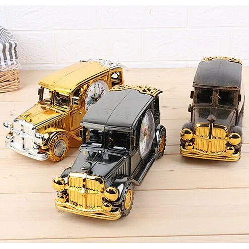 Classic Creative Classic Car Model Alarm Clock Retro Multifunction Pen Holder