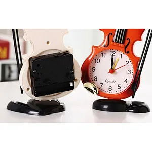 Simulation violin alarm clock factory wholesale direct creative musical instrument modeling desktop clock room decoration