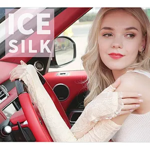 Sun protection gloves female summer anti-UV thin section ice lace sunscreen cuff arm sleeve long drive