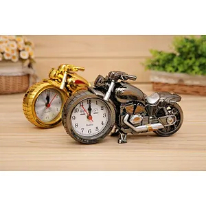 Antique motorcycle creative alarm clock student children bedroom plastic pointer boutique gift clock