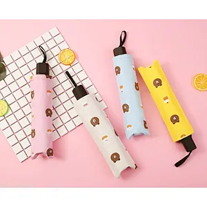 kids umbrella UV three-floding umbrella brown bear kindergarten