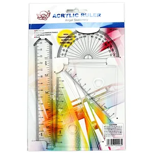 Acrylic 15cm Simple and Transparant Ruler 4 piece set