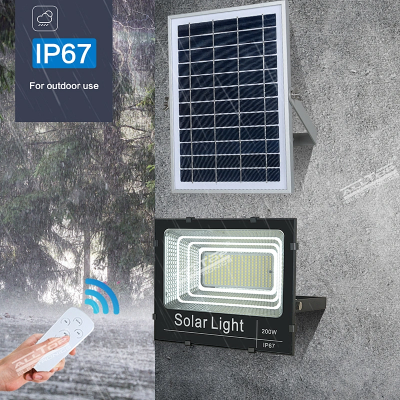 ALLTOP 25watt 40watt 60watt 100watt 200watt 300watt waterproof IP65 outdoor solar powered flood light with remote