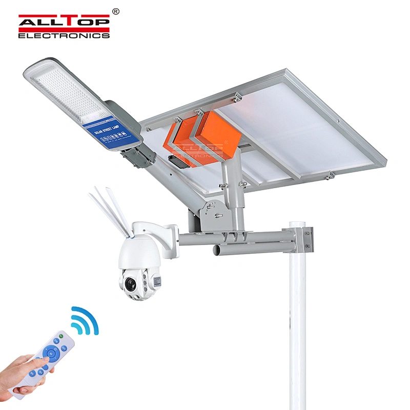 ALLTOP IP65 Waterproof Outdoor Garden Remote Control Wireless 1920*1080PHD 4G WIFI Monitoring Intelligent Solar Led Street Light