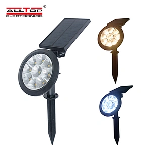ALLTOP High Power 2200mAH Battery ABS Landscape Decoration Waterproof IP65 Bicolor Spike Solar LED Garden Light