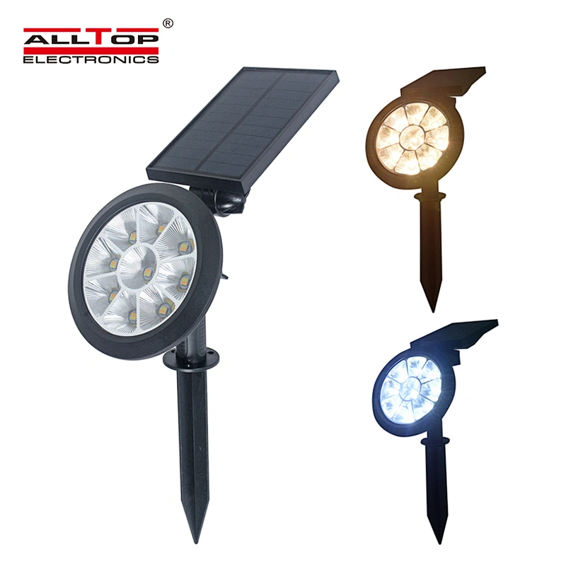 ALLTOP High Power 2200mAH Battery ABS Landscape Decoration Waterproof IP65 Bicolor Spike Solar LED Garden Light