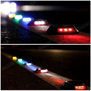 ALLTOP IP65 Waterproof Flashing Cat Eyes Motorway 800m Reflective Distance Aluminium PC Solar Traffic Road Stud Light