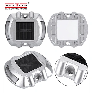 ALLTOP IP65 Waterproof Flashing Cat Eyes Motorway 800m Reflective Distance Aluminium PC Solar Traffic Road Stud Light
