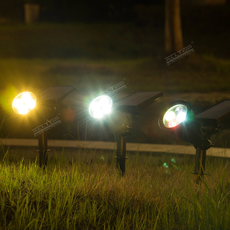 ALLTOP Wholesale 4w ABS ip65 waterproof outdoor garden landscape rgb solar led spike light