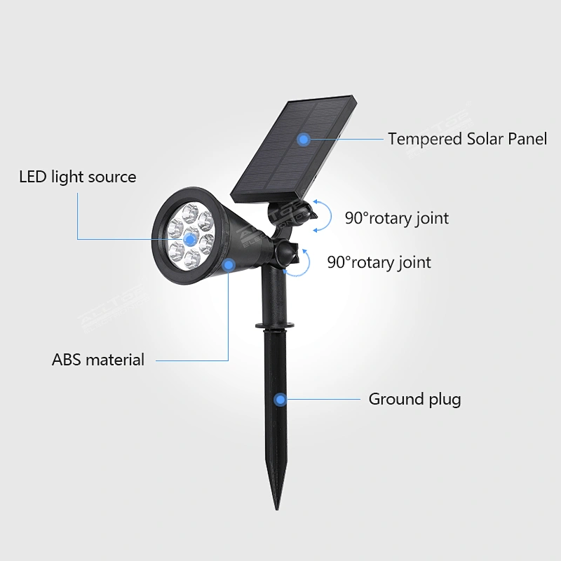 ALLTOP Wholesale 4w ABS ip65 waterproof outdoor garden landscape rgb solar led spike light