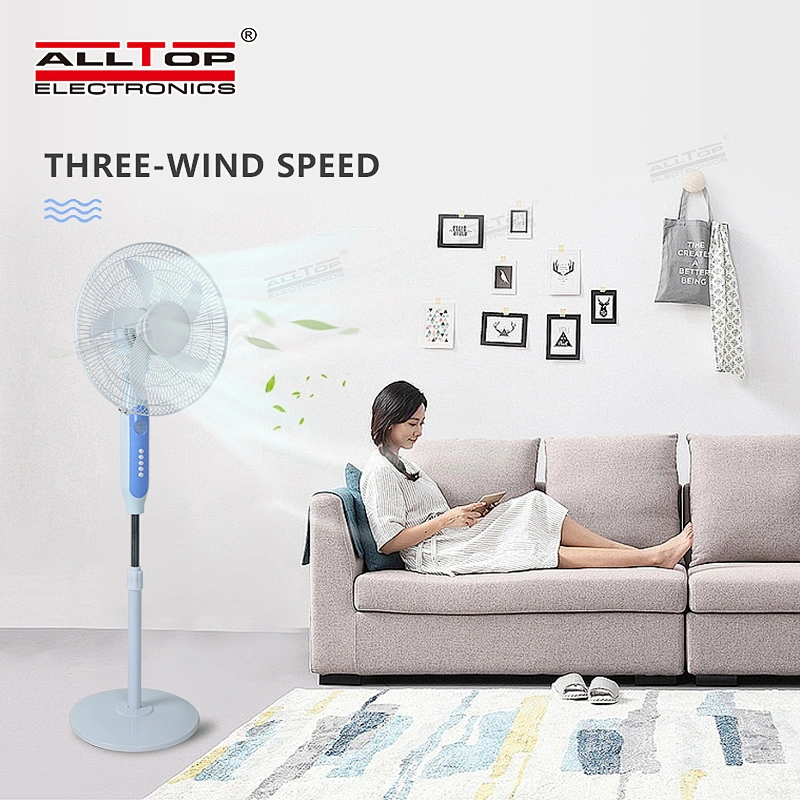 ALLTOP 18Inch Rechargeable Home Solar Power With Solar Panel AC/DC Solar Stand Fan