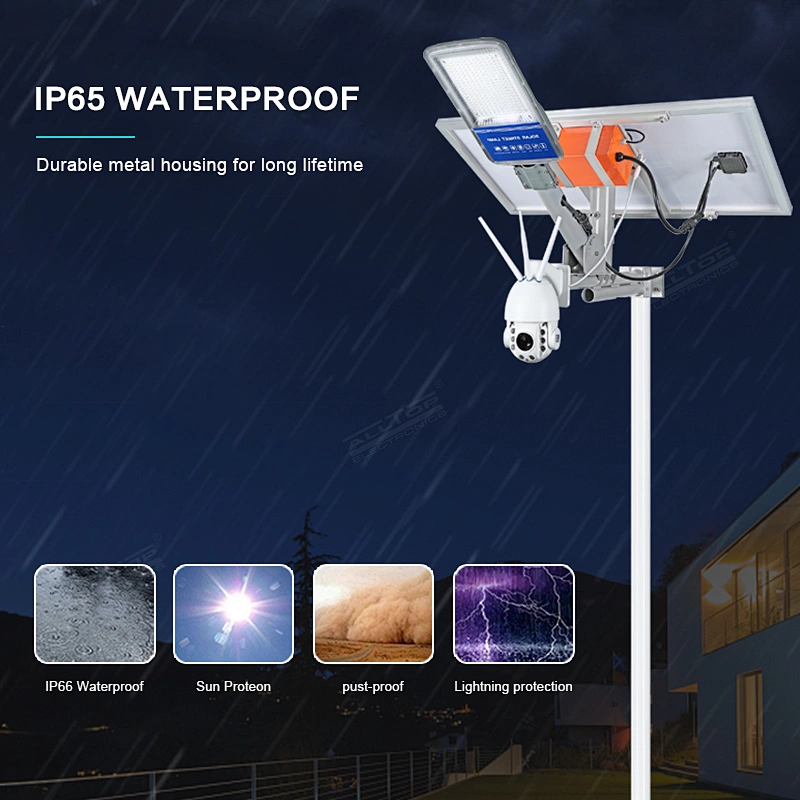 ALLTOP IP65 Waterproof Outdoor Garden Remote Control Wireless 1920*1080PHD 4G WIFI Monitoring Intelligent Solar Led Street Light