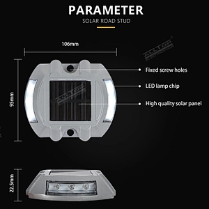 ALLTOP IP65 Waterproof Flashing Cat Eyes Motorway 800m Reflective Distance Aluminium PC Solar Traffic Road Stud Light