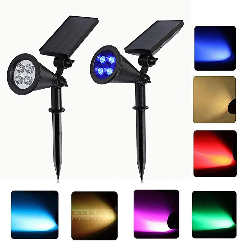 ALLTOP Wholesale 4w ABS ip65 waterproof outdoor garden landscape rgb solar led spike light