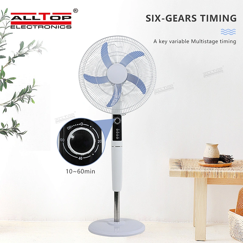 ALLTOP Hot sale 16 Inch solar panel low noise strong wind floor stand fan solar fan