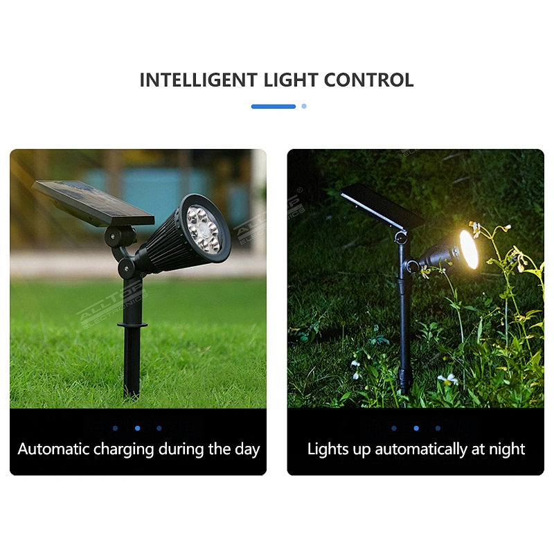 ALLTOP Wholesale 4w ABS ip65 waterproof outdoor garden landscape rgb solar led spike light