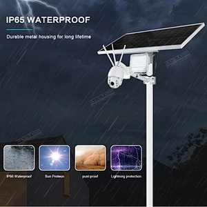 ALLTOP Modern design aluminium ip65 waterproof 80w solar flood light with 4g wifi cctv camera