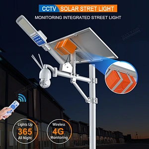 ALLTOP IP65 Waterproof Outdoor Garden Remote Control Wireless 1920*1080PHD 4G WIFI Monitoring Intelligent Solar Led Street Light