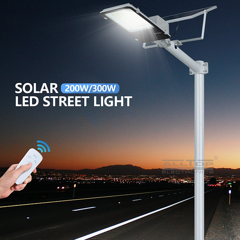 ALLTOP High lumen aluminum ip65 waterproof remote control 200w 300w outdoor solar led street light
