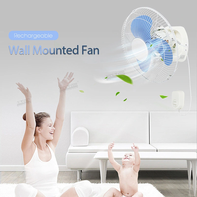 ALLTOP Low price cooling electric type high-speed home interior mute 16 Inch solar wall mounted fan