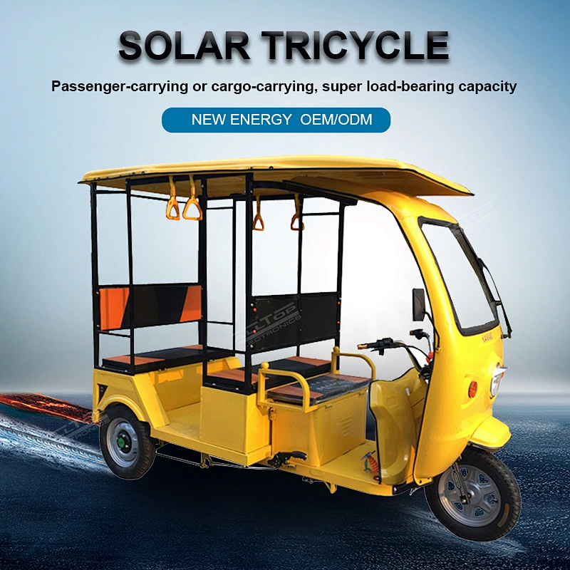 ALLTOP Factory Direct Iron Housing Sightseeing Car Solar Three Wheel Electric Touring Car Tour Solar Tricycle