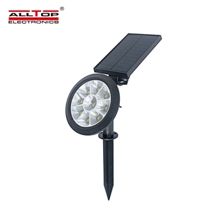 ALLTOP High Power 2200mAH Battery ABS Landscape Decoration Waterproof IP65 Bicolor Spike Solar LED Garden Light