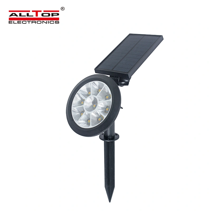 ALLTOP High Power 2200mAH Battery ABS Landscape Decoration Waterproof IP65 Bicolor Spike Solar LED Garden Light