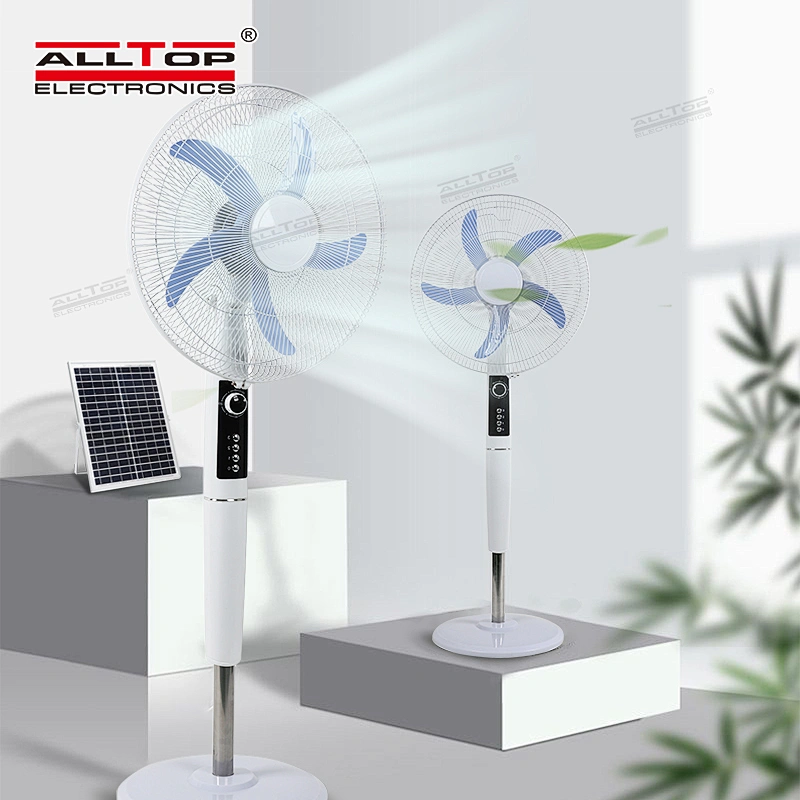 ALLTOP Hot sale 16 Inch solar panel low noise strong wind floor stand fan solar fan