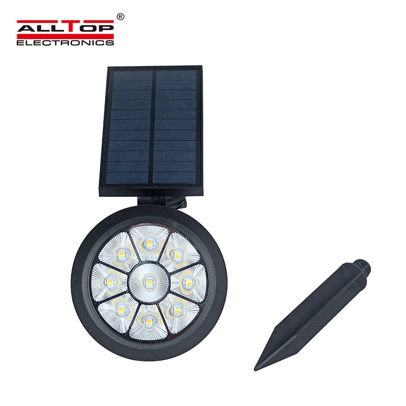 ALLTOP High Power 2200mAH Battery ABS Landscape Decoration Waterproof IP65 Bicolor Spike Solar LED Garden Light