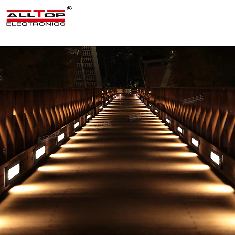 ALLTOP New Products Outdoor IP65 Waterproof Backyard 8W Wide Recessed LED Step Lights
