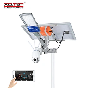 ALLTOP IP65 Waterproof Outdoor Garden Remote Control Wireless 1920*1080PHD 4G WIFI Monitoring Intelligent Solar Led Street Light