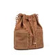 Brown Leather Bucket Handbag