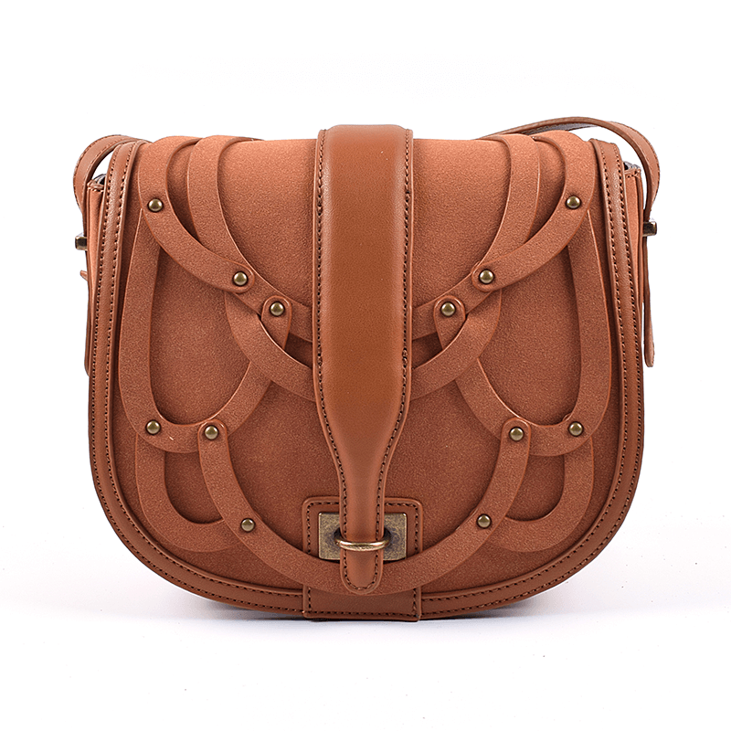 Laser-cut Pattern Leather Boho Crossbody Bag