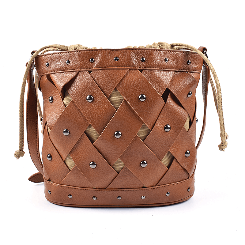 Leather Drawstring Bucket bag