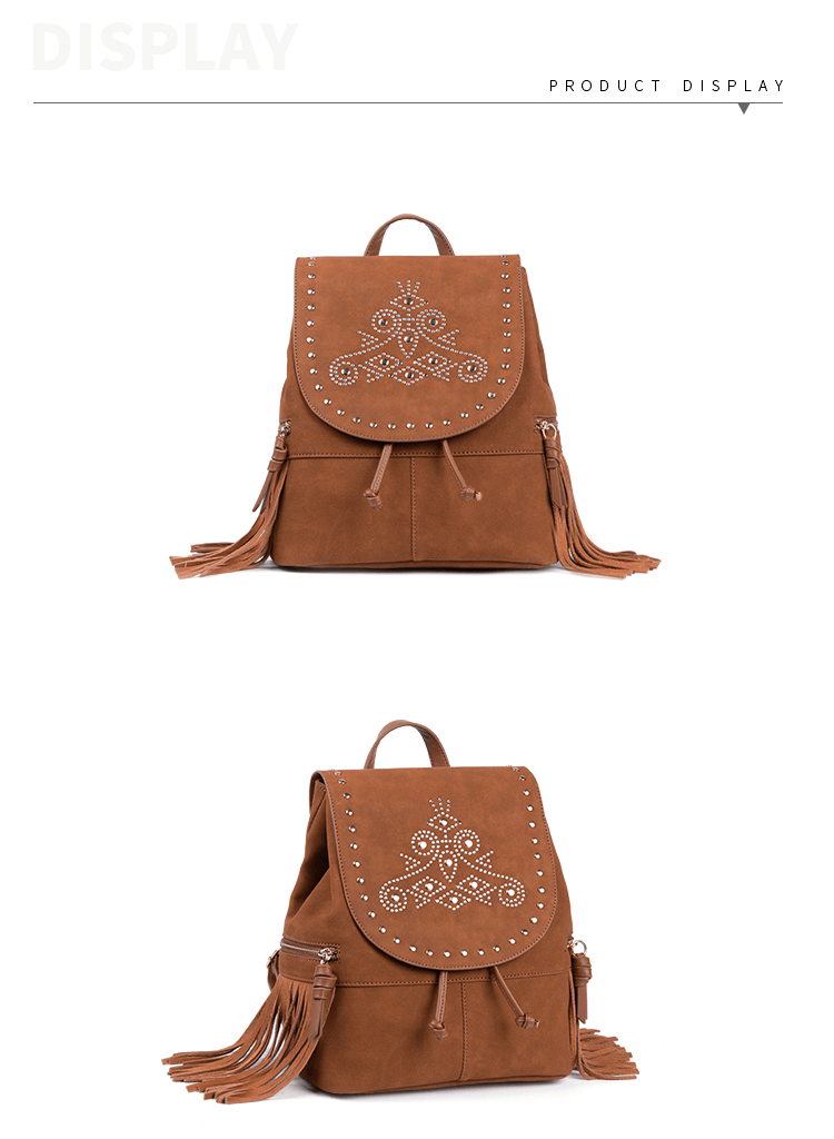 Vintage backpack with silver studs suppliers