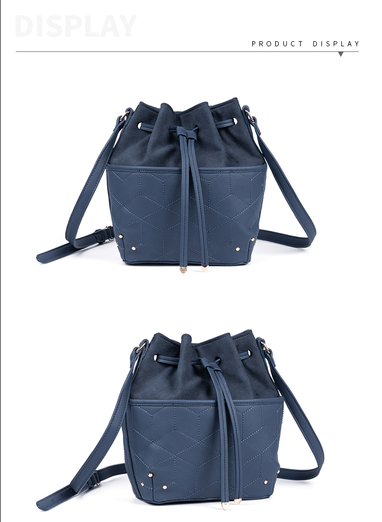 Blue Leather Bucket Bag suppliers