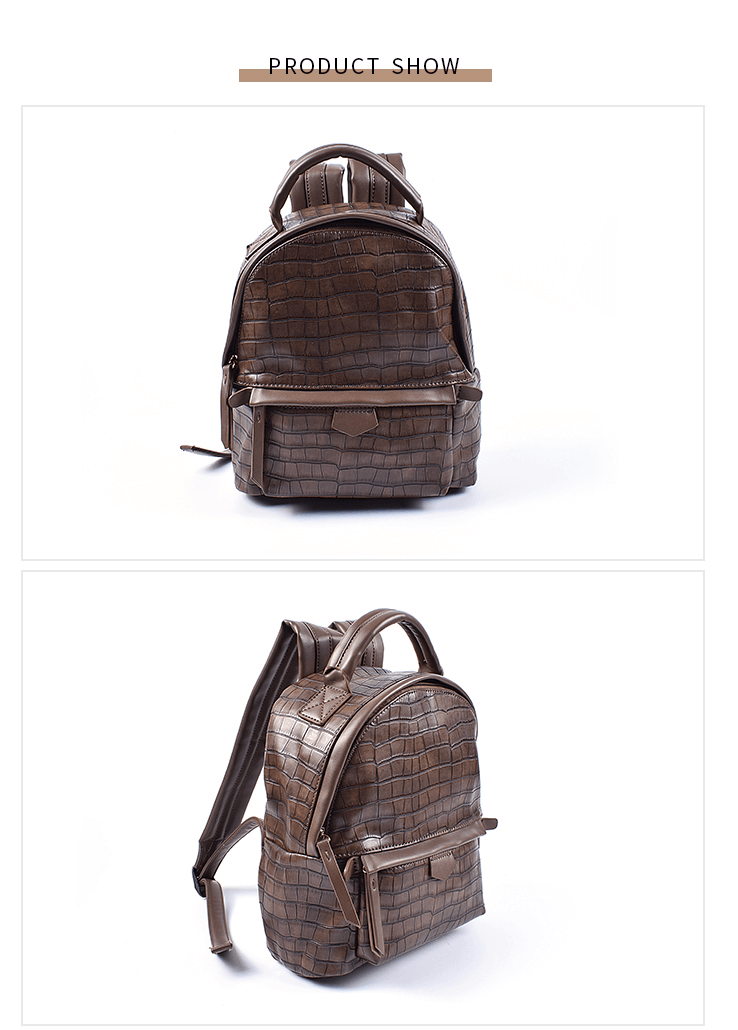 Crocodile Pattern Mini Leather Backpack suppliers