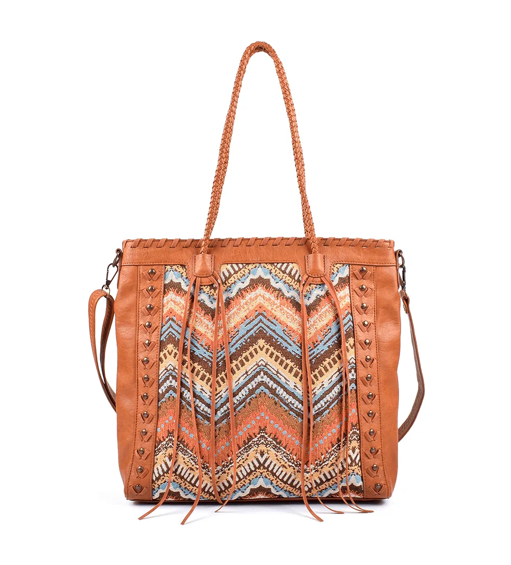 ladies vintage tapestry bag with suade leather tassel suppliers