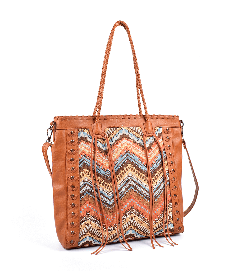 ladies vintage tapestry bag with suade leather tassel suppliers