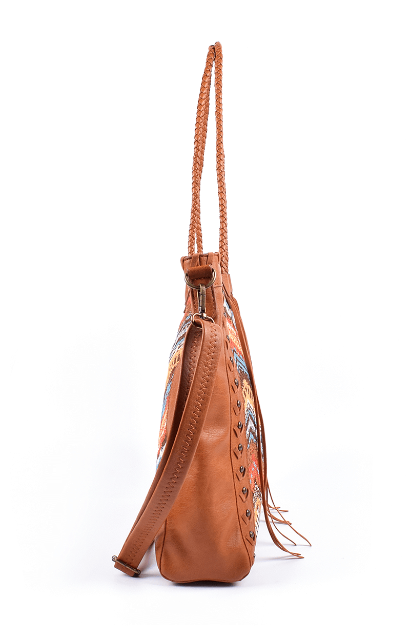 ladies vintage tapestry bag with suade leather tassel suppliers