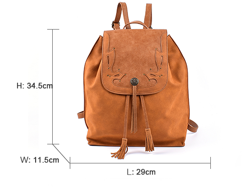 vintage backpacks with suade leather tassels suppliers
