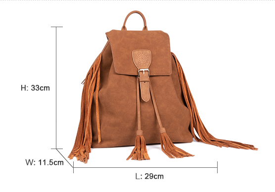 backpacks vintage with suede tassels suppliers