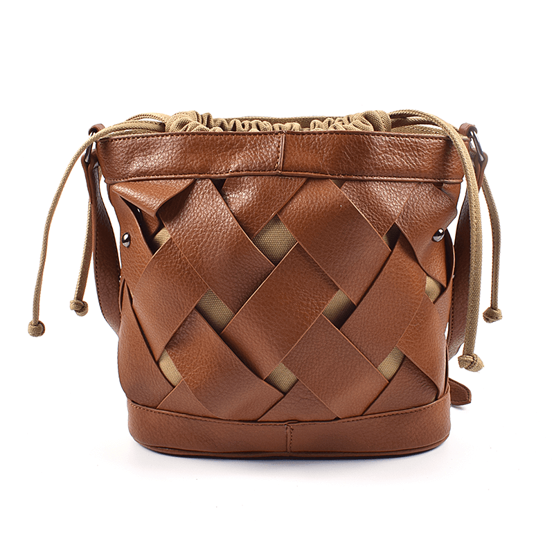 Leather Drawstring Bucket bag suppliers