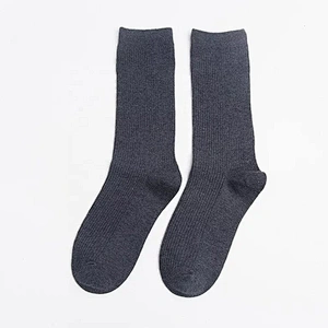 100% Organic Black Cotton Wholesale Dress Socks Custom Mens